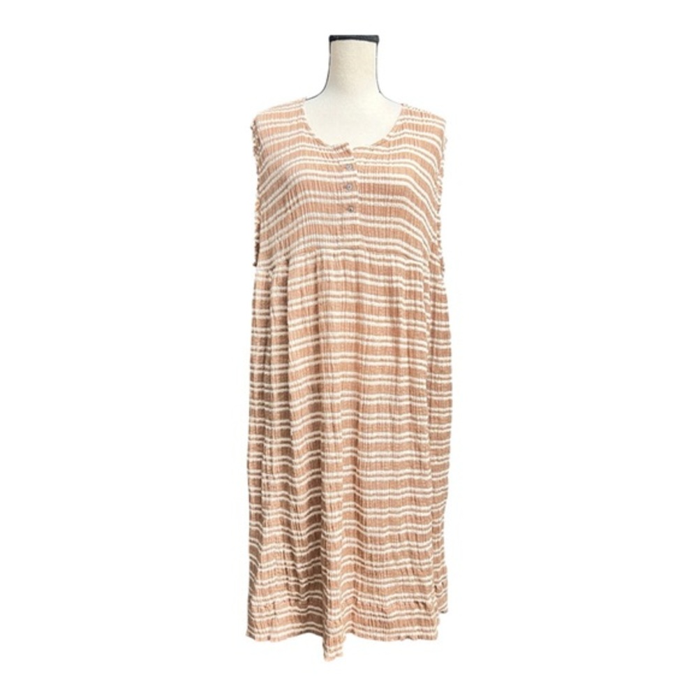 Free People Brown Striped Ribbed Oversized Maxi Dress Size S